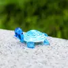 Tortuga Marina de Vidrio Creativa Artesanías de Cristal Animales Marinos Pequeños Adornos Decoración Suave para el Hogar Pequeños Regalos Transfronterizos