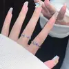 Purple Diamond Love nicho anel ins suave namoradas encaixe dois anel anel indicador ajustável simples
