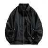 Venda por Atacado TransfronteiriçaVenda Direta da FábricaJaqueta de Couro Jaqueta de Couro Masculina Temporada de Outono e Inverno Jaqueta de Couro Escovado Casaco Logo Estampado