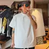 2026 Verano Nuevo Camiseta de Manga Corta Bordada Versátil para Hombre con Texto Antiguo Tendencia Simple Casual Color Sólido Estilo Nacional Elegante