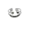 Anel de Bola Sorridente de Camada Dupla com Design de Nicho Estilo Coreano para Mulheres Simples Moda Personalidade Elegante Anel Versátil