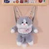 Mochila de Felpa Gato Ragdoll Modelo Nuevo Transfronterizo Bolso de Hombro de Felpa de Gato Realista Mochila Cruzada Femenina