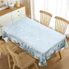 Exclusiva transfronteriza, popular serie de manteles navideños con estampados de alta definición que presentan a Santa Claus, muñecos de nieve y diseños florales, perfectos para la decoración de la mesa festiva