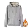 Novo terno cardigã casual de pele de cordeiro outono e inverno, suéter com capuz forrado de fleece, atacado, masculino, plus size, solto, casaco quente
