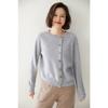 Otoño e Invierno Cuello Redondo Pequeño Estilo Coreano Simple Color Claro Cardigan de Cachemira con Botones Diagonales Prendas de Abrigo Suelto Casual para el Trabajo