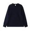 Sudadera Four Seasons de Manga Larga Estilo Deportivo Básico con Algodón Peinado Pesado de 270g Color Sólido Retro Cuello Redondo Camiseta Básica