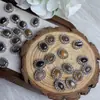 Aretes Ovalados de Piedra Ósea Negra Natural Incrustados con Diamantes con Diseño Francés de Lujo Ligero