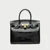 Bolso de Moda Platino para Mujer Bolso de Mano Cruzado Cocodrilo Lichi Bolso Kelly Factory Discreto y Elegante para Mujer