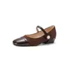 Sapatos Mary Jane Estilo Francês 2026 Novo Modelo Bico Redondo Salto Baixo com Design Único para Socialites e Princesas, Tamanhos 33-43