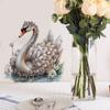 Pegatina de Pared Decorativa Cisne Elegante de Diamante Sala de Estar Entrada Dormitorio Restaurante Pintura Autoadhesiva Removible Pegatina de Pared de PVC