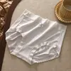 Estilo de Lujo Ligero de Seda de Hielo Ligeramente Sexy Calzones de Encaje Satinado para Niña con Entrepierna de Seda de Morera, Cómodos Pantalones Cortos para Mujer de Cintura Media