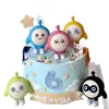Muñeca de huevo decoración de pastel de fiesta decoración oso de corazón perdido globo de cumpleaños niño molino de viento seda de lluvia enchufe para hornear disfrazar