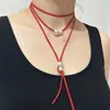 Joias Transfronteiriças Europeias e Americanas, Colares Empilhados Longos Redondos da Moda e Simples, Colares Personalizados com Pingente de Borla e Laço de Pérola de Imitação