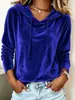 Top casual de terciopelo dorado liso para mujer 2026 otoño e invierno