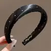 Diadema vintage de lunares plisada de ala ancha para mujer, casual y única, con un toque de alta gama, diadema versátil que hace que la cabeza se vea más alta y el rostro parezca más pequeño