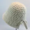 Chapéu Bucket de Lã Tricotada Quente com Laço para Proteção das Orelhas Outono e Inverno, High-End, Versátil e que Valoriza o Rosto, Pequeno Chapéu de Pescador para Mulheres