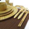 Set de regalo de caja de bambú de alta gama para vajilla portátil compañero de hotel regalo LOGOTIPO cuchara de bambú tenedor de bambú plato de bambú taza de bambú palillos de bambú