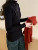 Nuevo Suéter de Punto con Cuello Medio Alto y Volantes para Mujer Otoño/Invierno 2026, Corte Ajustado, Suéter Elegante para Debajo