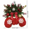 Corona de Navidad Centelleante Transfronteriza Guantes de Navidad Guirnalda Brillante Copos de Nieve Afelpados Hojas de Pino Bayas