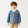 Outono e Inverno Uniforme Escolar Infantil Mágico Lã Espessa Jaqueta Pequena Acolchoada de Algodão Casaco Quente para Meninos e Meninas, Forro Acolchoado Leve