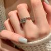 Anillo de textura irregular en color menta para niñas, diseño de nicho de lujo ligero, joyería personalizada de moda.