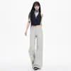 Jeans Wide Leg Três Cores Loose Estilo Retrô Americano para Mulheres, Novo Estilo Outono 2026, Emagrecedor, Versátil, Caimento Relaxado, Calça Longa