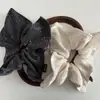 Bufanda Cuadrada Grande de Punto de Color Sólido Estilo Coreano con Patchwork Doble Cara, Lazo para el Cabello para Mujer, Accesorio para el Cabello de Cola Lateral de Gama Alta y Elegante