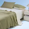 Colcha de Seda y Nylon Fresca de Verano con Colores Contrastantes, Colcha Refrescante de Verano, Colcha para Aire Acondicionado, Colcha Lisa de Nube para Dormir Desnudo, Colcha Delgada, Lavable a Máquina