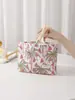 Bolso de Cosméticos para Mujer con Tejido Jacquard de Sandía y Coco Fresco, Bolso de Mano Portátil para Almacenamiento de Productos para el Cuidado de la Piel, Bolso de Mano con Cremallera