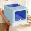 Caja de arena grande completamente cerrada para gatos con cajones plegables, función desodorante, inodoro para gatos, super grande, a prueba de salpicaduras, accesorios para gatos.