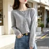 Nuevo Cárdigan de Cuello Redondo para Primavera y Otoño, Tejido de Punto de Manga Larga para Mujer, Talla Grande, Top Estilo Coreano, Más Vendido, Fuente de Comercio Exterior, Fábrica Mayorista