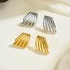 Aretes de Alas de Oro de 18K Transfronterizos Europeos y Americanos Moda OL Viento Maduro Irregular Geométrico Trapezoidal Rayado Pendientes Pendientes