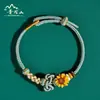 Pulsera de Cinco Colores del Festival del Bote del Dragón 2026 con Flor de Durazno y Nudo Wenchang, hecha a mano, regalo perfecto para exámenes