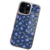 Funda Floral Estilo Japonés para Teléfono Apple 17/16Pm, Agujero Grande Plateado Brillante Galvanizado Cubierta de Vidrio Anti-Caídas para Teléfono