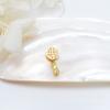 Accesorios de joyería DIY clip de diamante retro liso chapado en cobre oro de 18 quilates hebilla de melón de calcedonia hebilla de deseos