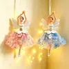 Enfeites de artesanato de Natal transfronteiriços, enfeites de menina bailarina em rede, decorações de anjo para pendurar na árvore de Natal, novos produtos