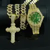 Moda Genial Conjunto de Collar con Colgante de Cruz Pulsera Reloj Caja de Regalo Traje Regalos Hermosos de Alta Gama para Hombres