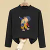 Roupa de baixo infantil com forro de fleece para outono e inverno 2026, novo estilo, blusa infantil de gola alta curta, camiseta de manga comprida para usar em camadas no outono e inverno