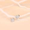 Qiao Lanxuan - Pendientes de plata de ley S925 con forma de corazón de melocotón y diamantes brillantes, para estudiantes japoneses y coreanos, para niñas, combina con todo, para mejor amiga.