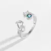 Moda Europea y Americana Anillo de Zirconia Forma de Gota de Agua Diseño Geométrico Asimétrico Anillo para Dedo Índice Femenino Anillo Personalizado Popular Estilo Nuevo