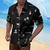 Camisa Hawaiana Casual de Manga Corta con Botones, Nueva para Hombre, Estampado Digital 3D, Comercio Exterior Europeo y Americano