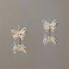 Aretes de Mariposa Qimeng para Mujer, Aretes de Circonita de Color Dulce, Pequeños y Exquisitos, de Alta Gama, Verano, Combinan con Todo, Joyería Simple para la Oreja