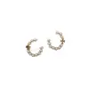 Pendientes Europeos y Americanos con Perlas en Forma de Letra C, Modernos y Elegantes, Diseño de Incrustaciones Inspirado en Chanel, Versátiles para Citas y el Trabajo, Retro