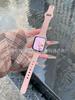 Adecuado para Apple Watch, Apple Watch, Patrón de Guijarros, Correa de Cuero con Bloques de Color, Estilo Caliente Creativo de Nicho en Stock