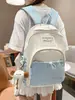 Mochila Estilo Japonês Nova Tendência Alta Aparência Cor Fresca e Doce Color Blocking para Alunos do Ensino Fundamental e Médio, Mochila Leve de Viagem