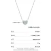 Collar de plata de ley S925 con moissanita completa, cadena para la clavícula con forma de corazón microincrustada con moissanita pequeña, superventas transfronterizo, directo del fabricante