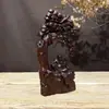 Talla de Madera de Ébano de Estatua del Buda Maitreya, Decoración de Mesa de Sala de Estar de Madera Maciza Estilo Zen, Artesanías del Buda Sonriente Panzudo