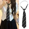 Corbata de Rayas Blancas y Negras sin Golpeteo JK Corbata de Lazo Lazo Estudiante Femenina Estilo Universitario Camisa Accesorios de Corbata Escolar