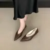 Zapatos de Mujer Chuyuji Estilo Retro Francés Punta Fina Tacón Bajo Sin Cordones Modelo Nuevo 2026 para el Trabajo, Sencillos y Versátiles