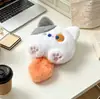Colgante de Muñeca Gato con Cola de Dibujos Animados Personalizado Accesorios de Broche de Juguete de Peluche para Ropa Accesorios de Tela Rellenos de Algodón Colgante